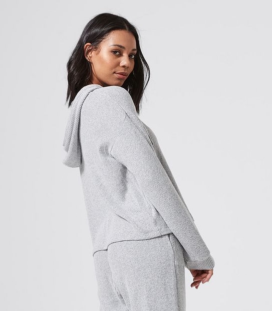 Lily Loves Ribbed Hoodie Sleep Jumper - Grey Marle