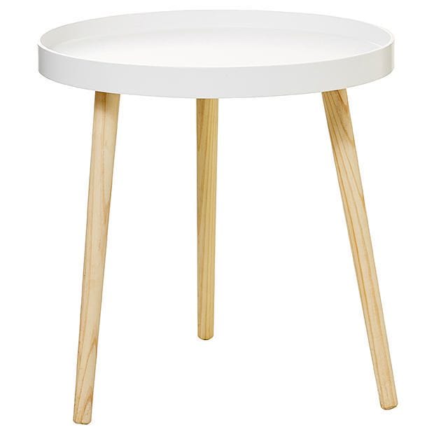 Round Side Tray Table - White