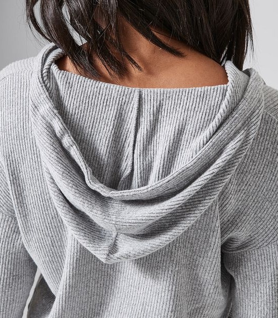 Lily Loves Ribbed Hoodie Sleep Jumper - Grey Marle