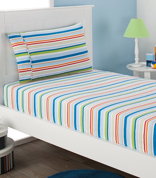 Jasper Stripe Cotton Flannelette Sheet Pack