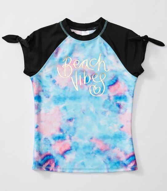 'Beach Vibes' Tie Sleeve Rash Vest