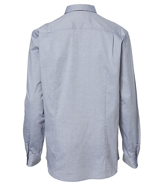 Long Sleeve Tailored Fit Engineered Oxford Shirt - Blue
