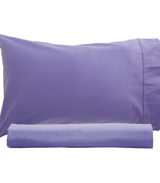 Flannelette Fitted Sheet + Pillowcase Pack - Purple