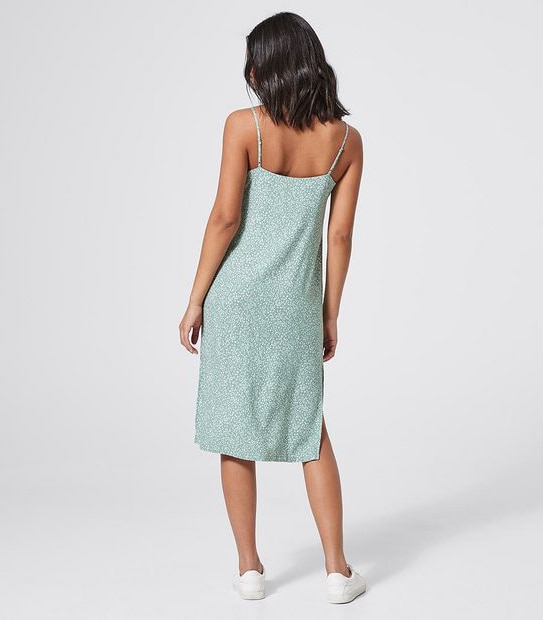 Lily Loves EcoVero Sleeveless Slip Midi Dress - Khaki Green Animal