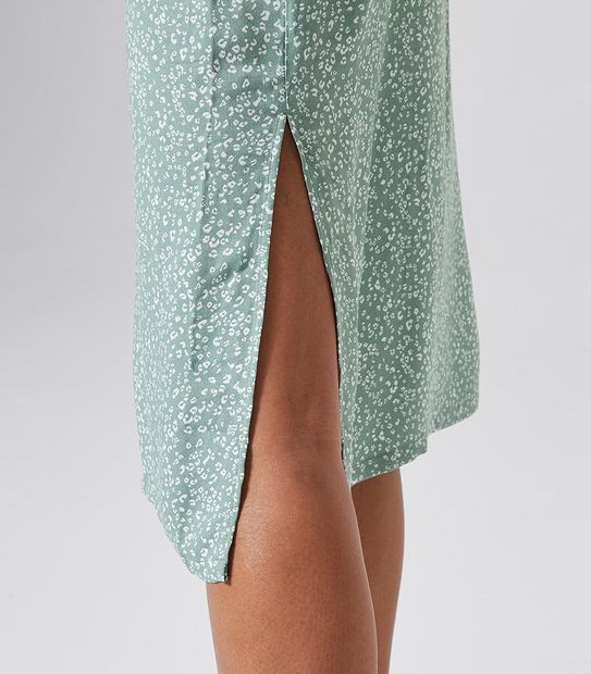 Lily Loves EcoVero Sleeveless Slip Midi Dress - Khaki Green Animal