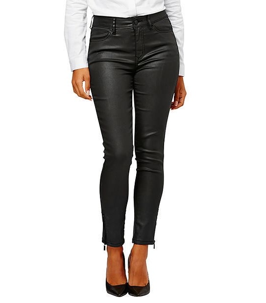 Dannii Minogue Petites Coated Biker Jeans - Black