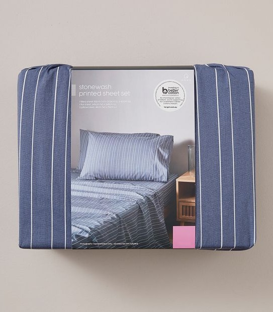Stonewash Printed Sheet Set - Siloh Stripe