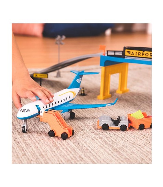 Driven - Airport Playset - (32 piece) Airport Toy Accessories & Airplane