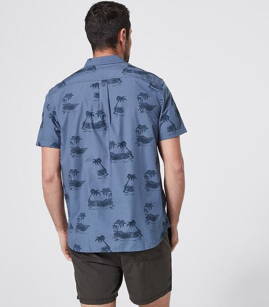 Island Print Shirt - Navy