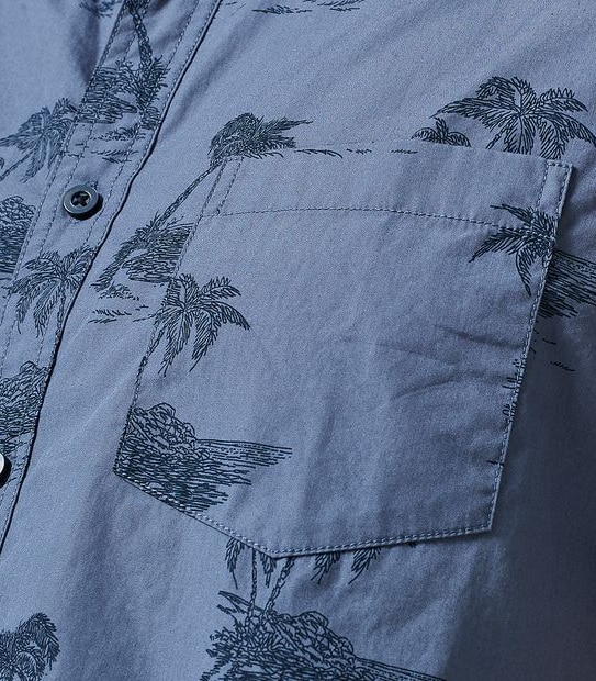 Island Print Shirt - Navy