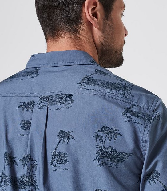 Island Print Shirt - Navy