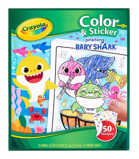 Crayola Colour and Sticker Book - Baby Shark