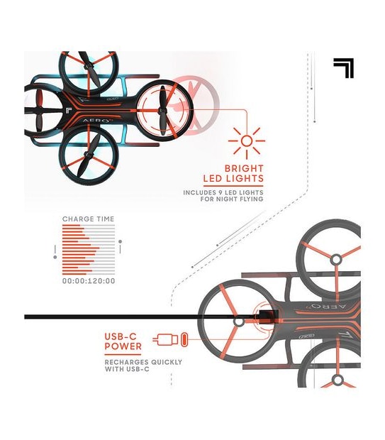 Sharper Image RC Drone Aero Stunt LED