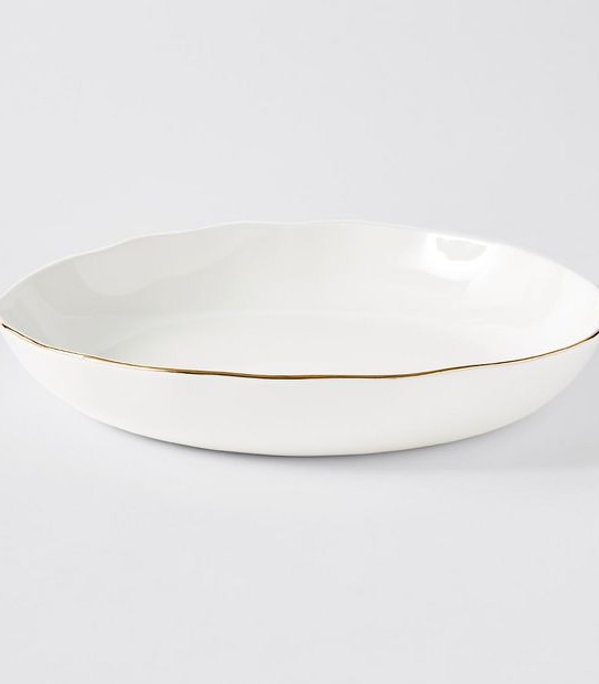 Gold Rim Serving Bowl