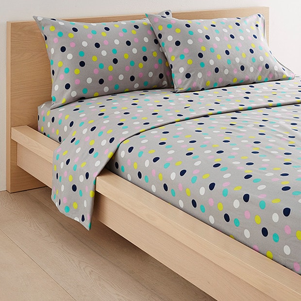 Lola Spot Flannelette Sheet Set 