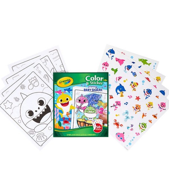 Crayola Colour and Sticker Book - Baby Shark