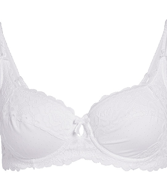 Rosa Padded Lace Bra - White