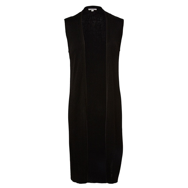 Longline Rib Vest - Black Longline Rib Vest - Black