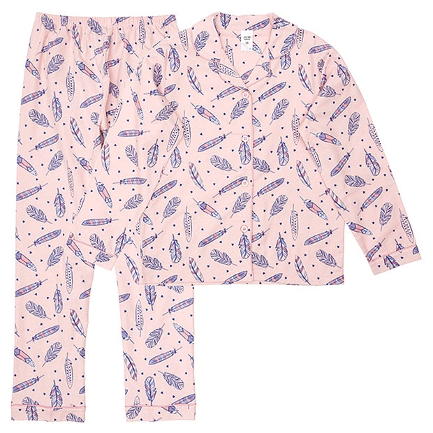 Feather Print Flannelette Pyjama Set