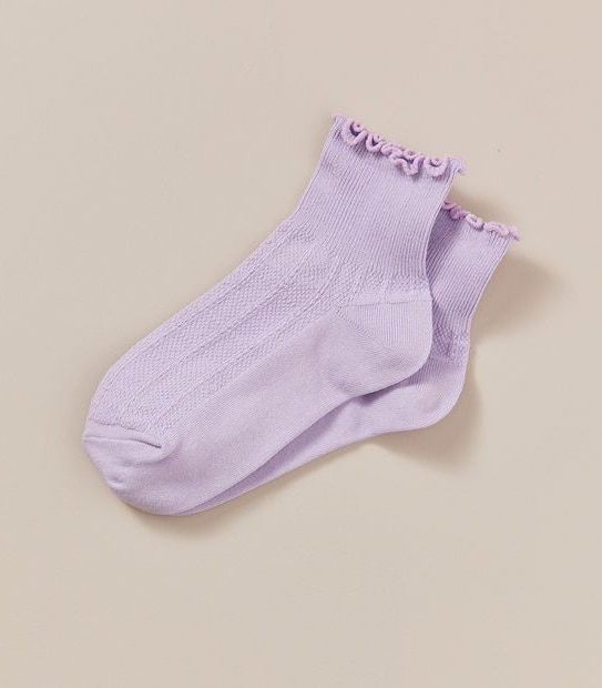 Frill Pointelle Quarter Crew Cut Socks - AC-Lab