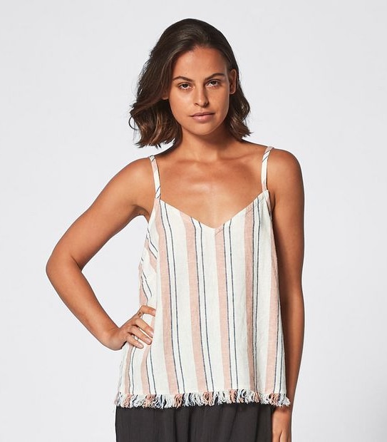 Piping Hot Fringe Striped Cami