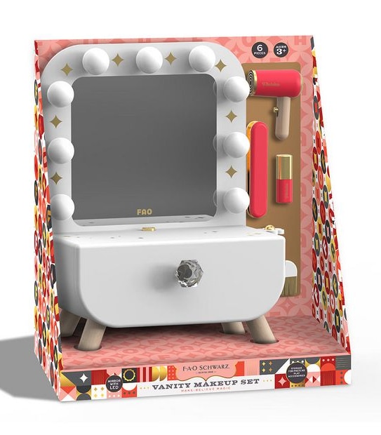 FAO Schwarz Toy Wood Vanity Make-Up Set