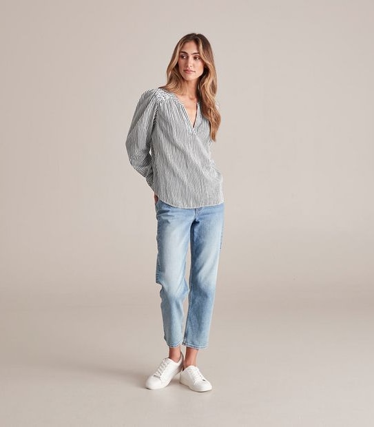 Shirred Yoke Grandad Shirt