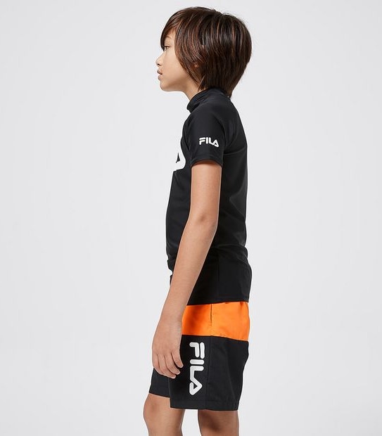 Fila Logo Short Sleeve Rash Vest - Black