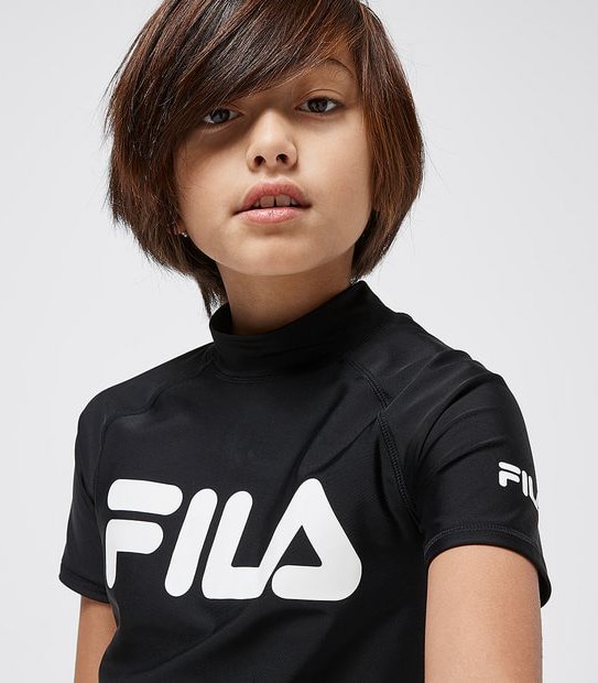 Fila Logo Short Sleeve Rash Vest - Black