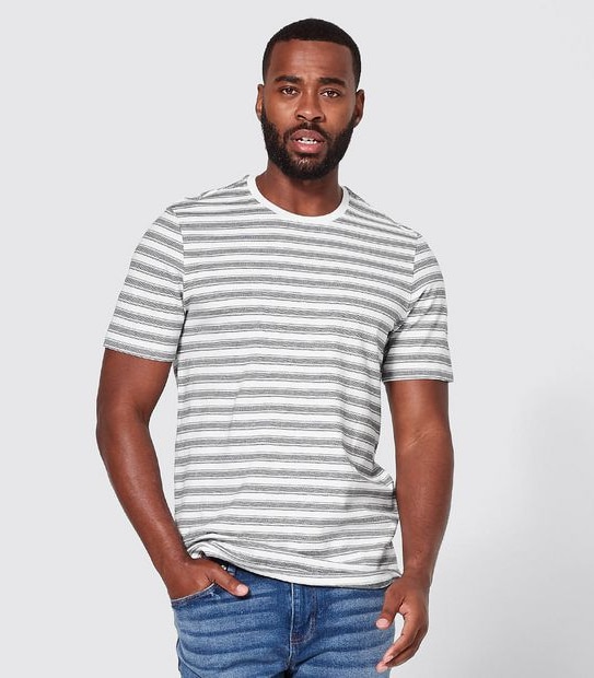 Jacquard Stripe T-Shirt - Ecru