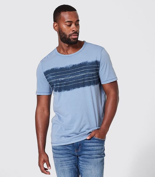 Shadow Print T-Shirt - Blue