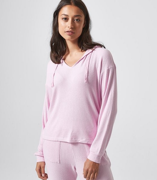 Lily Loves Rib Sleep Hoodie Top
