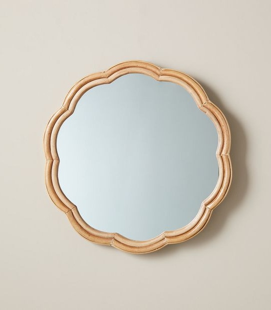 Wicker Flower Mirror