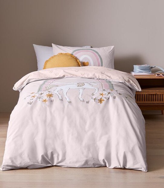 Coco Unicorn Quilt Cover Set - Single Bed