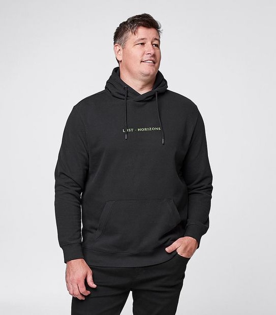 Mr Big Placement Print Pullover Hoodie - Black