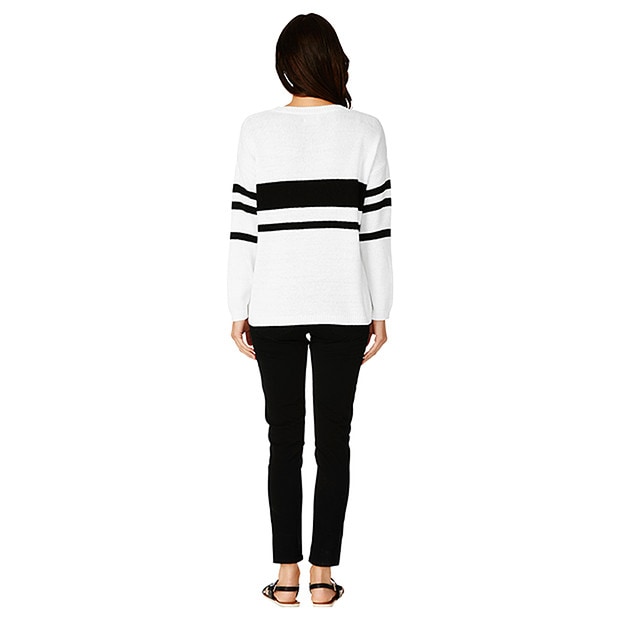 Varsity Stripe Jumper White Target Australia