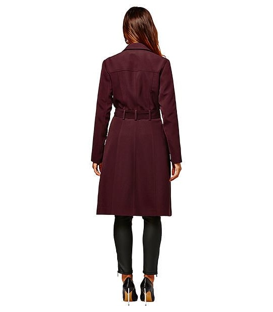 Dannii Minogue Petites Longline Trench - Wine