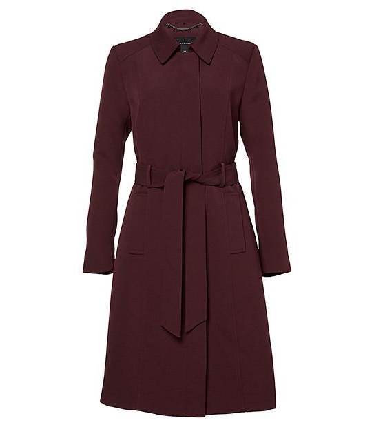 Dannii Minogue Petites Longline Trench - Wine