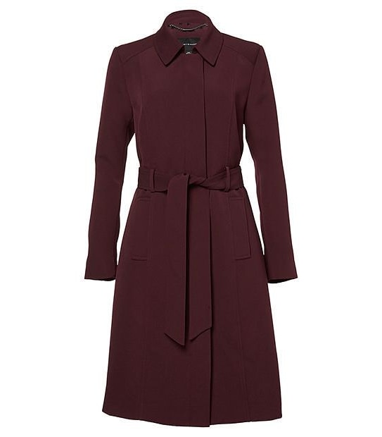 Dannii Minogue Petites Longline Trench - Wine | Target Australia