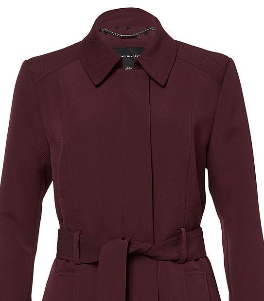 Dannii Minogue Petites Longline Trench - Wine