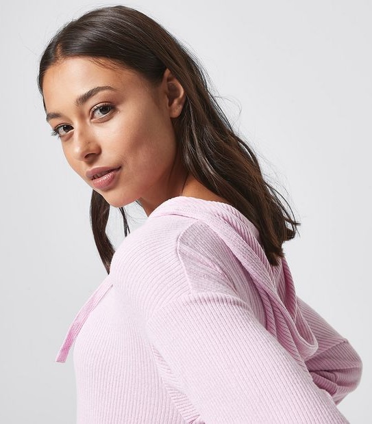 Lily Loves Rib Sleep Hoodie Top