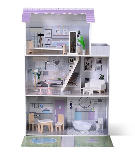Three Level Doll House with Furniture