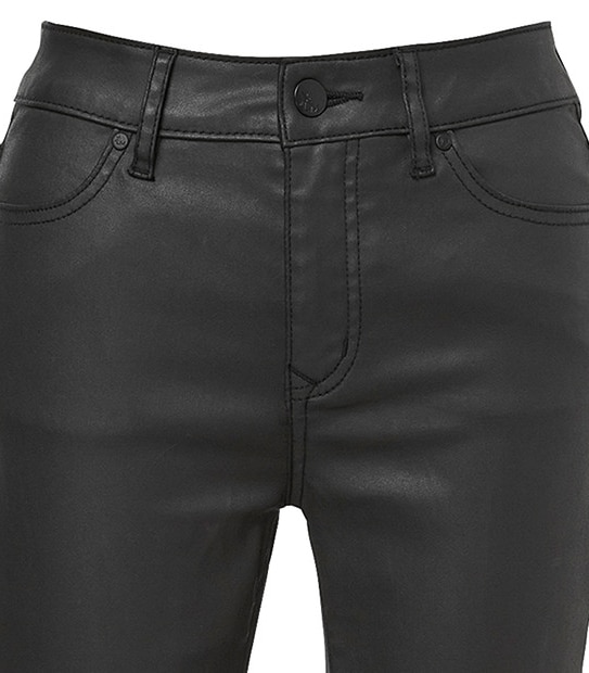Dannii Minogue Petites Coated Biker Jeans - Black