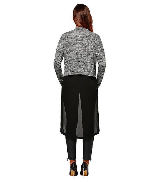 Dannii Minogue Petites Longline Top - Grey / Black 2 of 6