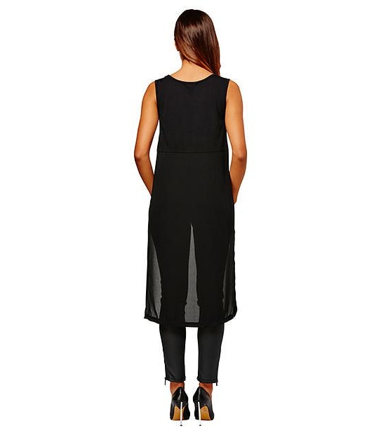Dannii Minogue Petites Longline Top - Grey / Black 4 of 6