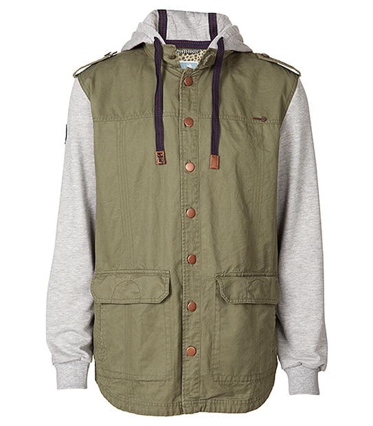 Men's Piping Hot Long Sleeved Shirt Jacket - Khaki