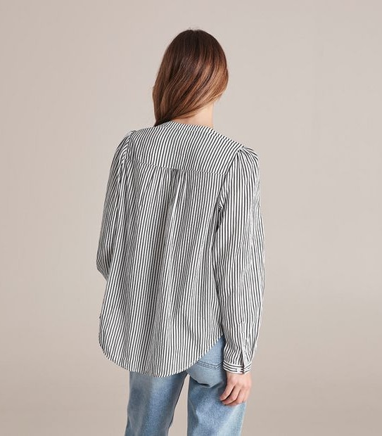 Shirred Yoke Grandad Shirt