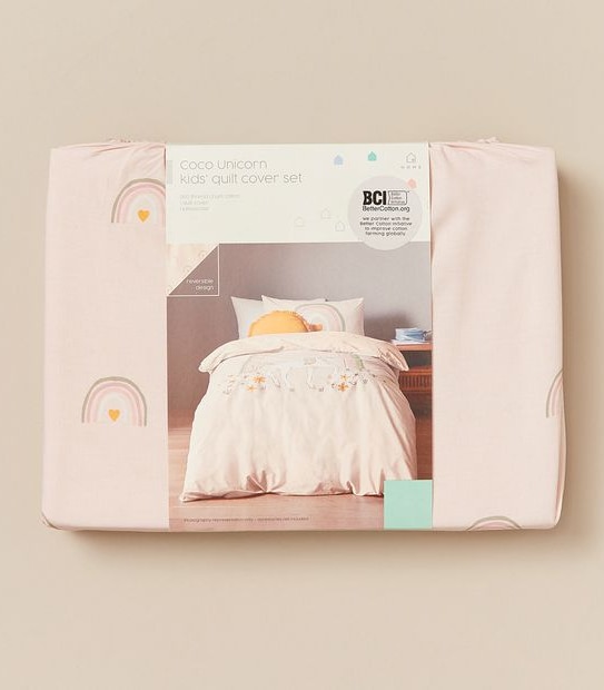 Coco Unicorn Quilt Cover Set - Single Bed