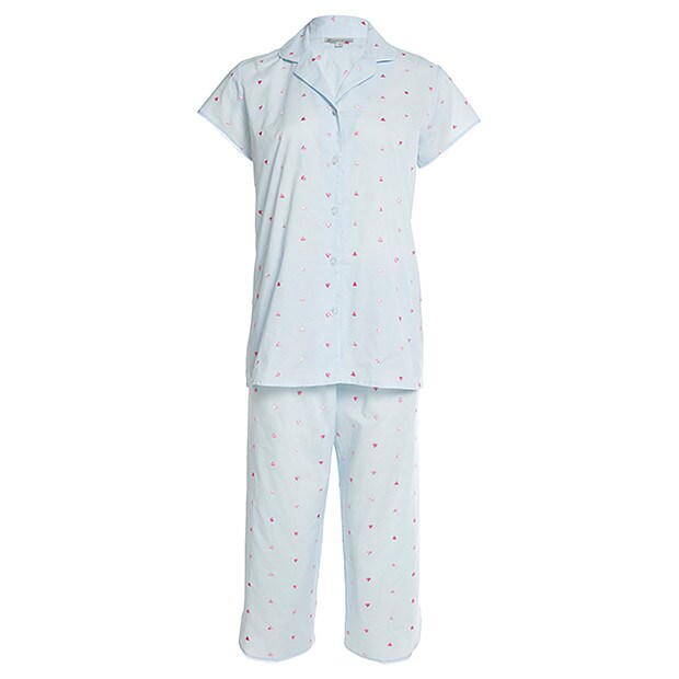 Embroidered Hearts 3/4 Pyjama Set Embroidered Hearts 3/4 Pyjama Set