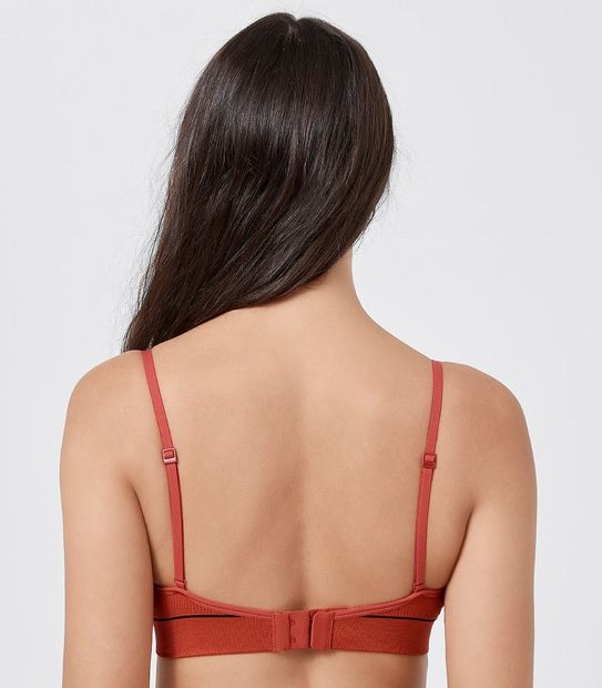 Bonds Retro Ribbed Triangle Crop Bra - Red Rover